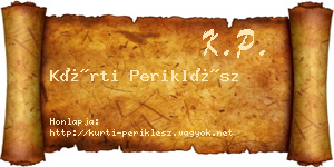 Kürti Periklész névjegykártya